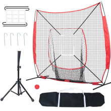Draagbaar Trainingsnet Honkbal en Softbal-Duoku-7x7 ft-met Boogframe-Transporttas-Slaanzone en Slagtee