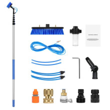 Kit de Perche Alimentée en Eau-Duoku-11 m Extensible-pour un Nettoyage en Profondeur des Panneaux Solaires, des Fenêtres