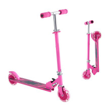 Loopfiets voor Kinderen vanaf 3 Jaar-Duoku-Verlichte Wielen-Verstelbaar Stuur-Brede Antislip Plateau-Vouwbaar Frame-Roze