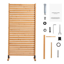 Brise-vue en Bois 91x186 cm-Duoku-Panneau D'intimité Autoportant-avec Support-Ecran Décoratif Robuste-pour Patio, Balcon