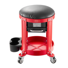 Taburete de Taller - DUOKU - XF8307 - Rojo - 15,7 x 11,8 x 16,5 pulgadas - Asiento con Cajones