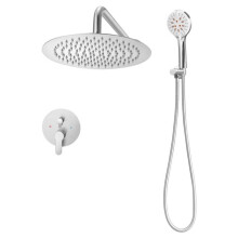 Inbouw Douchekraan Set-Duoku-Regendouchesysteem met Ronde Douchkop 25,4 cm-Douchekop Kit-Geborsteld Nikkel