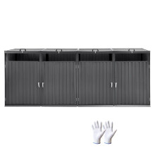 Poubelle de Rangement - DUOKU - ZY-4X240L-0.23 - 4 Compartiments - Acier Galvanisé - 240 L