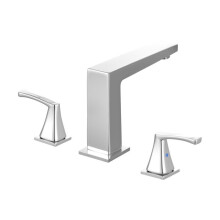 Badkraan - DUOKU - Romaine - 3 Gaten - RVS - Dubbele Handvatten - Zilver