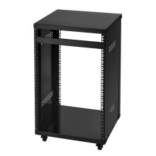 Rack AV 16U-Duoku-Capacità di 90,7 kg-con Ruote Bloccabili-Struttura Aperta-Ventilazione Integrata-per Video e Audio
