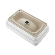 Unterbauwaschbecken für Badezimmer-Duoku-Rechteckiges Waschbecken aus weißer Keramik mit 490 x 305 mm-Abflussloch von 4,5 cm