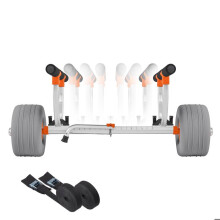 Chariot de transport pour kayak-Duoku-capacité charge 158 kg-modèle pliable et compact-équipé de pneus gonflables en polyuréthane