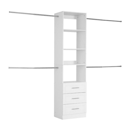 Système de Placard - DUOKU - KLBC-03 - 3 Tiroirs - Ajustable - Bois Blanc