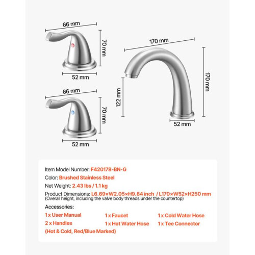 Baduitloop - DUOKU - Romaine - Watervaluitloop - 3 Gaten - Geborsteld RVS 1