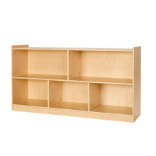Organizzatore di Giocattoli 1140 mm-Duoku-Biblioteca per Bambini a 2 Livelli-Mobili di Stoccaggio a 5 Comparti-Stanza-Marrone