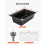 Küchenspüle - DUOKU - Modell 8456-T - Schwarzer Granit - 1 Becken - Einbaustil 4