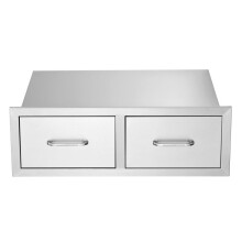 Gavetas para Ilha de Churrasqueira-Duoku-30" L x 10" H x 20" P-Gavetas de Acesso Horizontal-para Churrasqueira Dupla em Aço Inoxidável