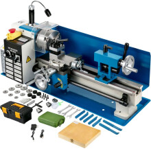 Mini Torno de Metales-Duoku-Torno de Banco 7"x14"-Torno para Trabajo de Metales 550 W a Velocidad Variable 2250 rpm, Torno CNC con Chuck