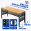 Bancada Funcional-Duoku-122x51 cm-Altura Regulável-Bancada Prática com Rodízios e Tomada de Corrente-Marrom 4