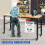 Bancada Funcional-Duoku-122x51 cm-Altura Regulável-Bancada Prática com Rodízios e Tomada de Corrente-Marrom 3