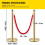 Poste de Control de Multitudes - DUOKU - 6Pcs - Acero Inoxidable - Terciopelo Rojo - 1,5 m 2