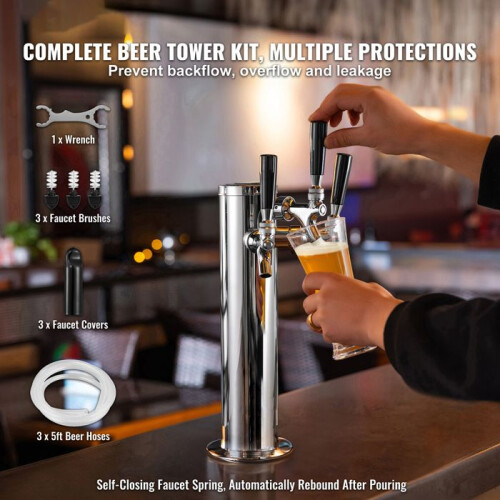 Distributeur de Bière - DUOKU - Triple Robinet - 2,7 kg - 435 mm - Système D 2