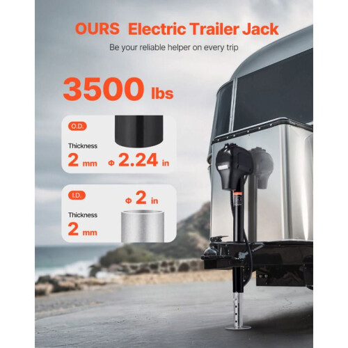 Macaco de reboque elétrico - DUOKU - BASIC3500-2-7P - 1 588 kg - 12 V - Aço carbono 2