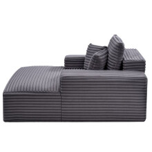 Sofá Chaise Longue - DUOKU - Modelo 8034 - Ergonómico - Falsa piel suave - Gris