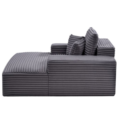 Chaise Longue - DUOKU - Model 8034 - Ergonomisch - Zachte nepbont - Grijs