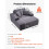 Chaise Longue - DUOKU - Model 8034 - Ergonomisch - Zachte nepbont - Grijs 2