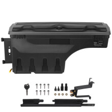 Opslagkoffer voor vrachtwagenbak - Duoku - Slotdeksel - Waterdicht. 6,6 Gal/20 L ABS - Compatibel - Zwart
