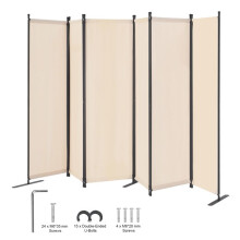 Trennwand - DUOKU - PFSSTBMS12 - 6 faltbare Paneele - 3110x1805 mm - Freistehend
