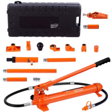 Tragbares Hydraulikversorgung-Kit - DUOKU - 10 Tonnen Hydraulikzylinder - Pumpe enthalten - Wagenheber - Schlauch 1,4 m