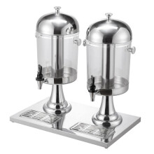 Distributeur de Boissons - DUOKU - Double Cylindre - Acier Inoxydable - 16 Litres - Robinet Anti-Fuite
