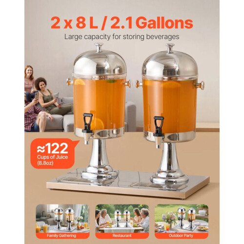 Drankdistributeur - DUOKU - Dubbel Cilinder - RVS - 16 Liter - Antilekkraan 2