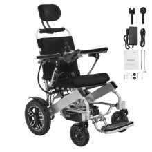 Sedia A Rotelle Elettrica-Duoku-Con Schienale Regolabile-Sedile Spazioso 450 mm-Sedia A Rotelle Motorizzata Pieghevole Leggera Portatile