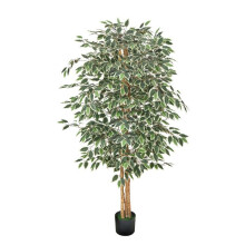 Tekoälypuu 1,8 m-Duoku-Koristekasvi PE:stä mustassa ruukussa-Ficus-puu-Realistinen runko ja lehdet-Idealinen toimistoon