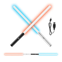 Sabre Laser-Duoku-Lot de 2 Sabres de Duel avec Couleurs RVB-Modes Sonores, Rechargeables pour Enfants et Adultes