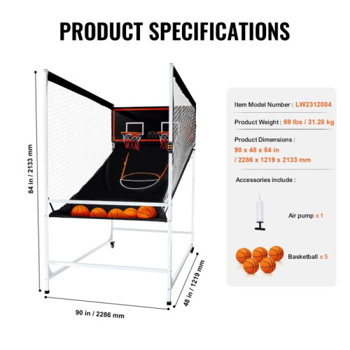 Jeu d'Arcade de Basket-ball - DUOKU - LW2312004 - 2 Joueurs - 8 Modes - Multicolore 1