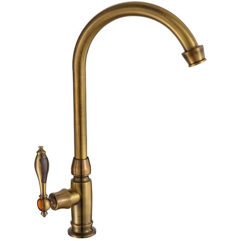 Antique Brass Kitchen Faucet Sink Mixer Tap With Dual Function Sprayer And 360 Degree Swivel 9426802859492