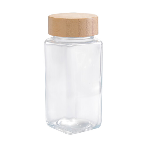 Living And Home 12Pcs Glass Spice Jars with Bamboo Lids 2