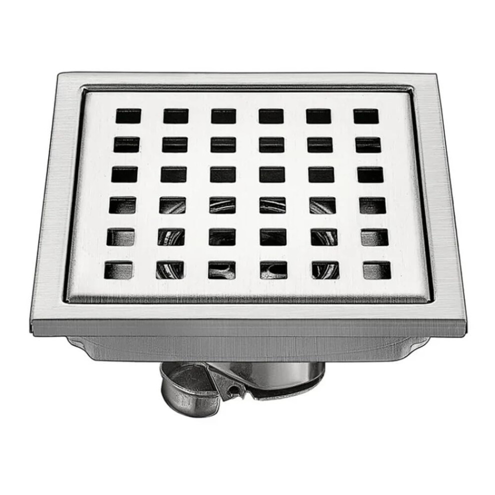 Stainless Steel Floor Drain Antiodor Fast Drainage With Removable Filter For Bathroom Or Kitchen 15X15cm Silver 9001264027919
