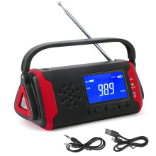 Vejrradio fra USA, bærbar håndsvingradio med LED-lommelygte og læselampe til udendørs og hjemme, god kvalitet, god kvalitet, god kvalitet