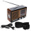 Ραδιόφωνο Vintage Decor με Bluetooth, Φορητό Βραχέων Κυμάτων FM AM με Μπαταρία, Δυνατός Ήχος με 1