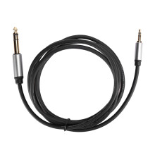 Korrosionsbeständiger Audioadapter, 3,5 mm auf 6,5 mm Stecker auf Stecker, vergoldete Anschlüsse, Klangqualität, Plug & Play für Mikrofon und