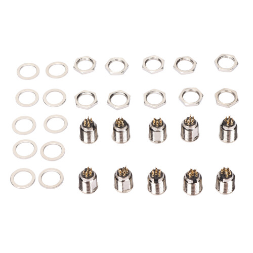 Βύσμα τύπου συγκόλλησης με βύσμα Push Pull Design Mini XLR, επινικελωμένη βάση και περίβλημα 1