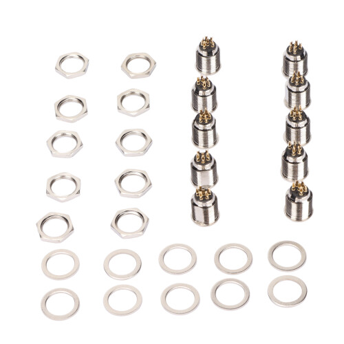 Βύσμα τύπου συγκόλλησης με βύσμα Push Pull Design Mini XLR, επινικελωμένη βάση και περίβλημα 2