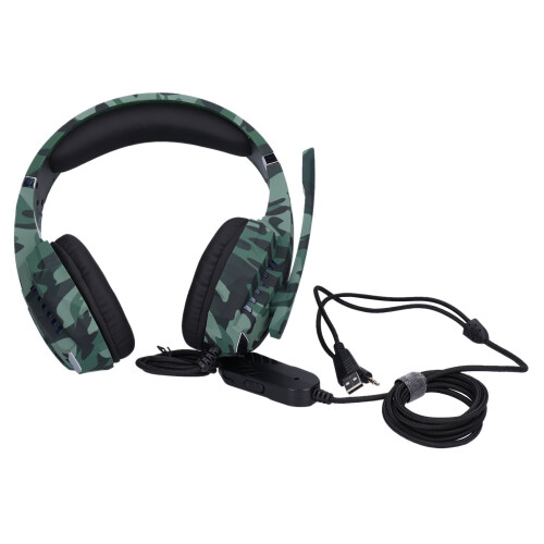 Cuffie da gioco cablate per PS5, PS4, Xbox Series XS, PC, laptop e Nintendo Switch. Microfono con isolamento acustico, suono stereo surround, luce 1