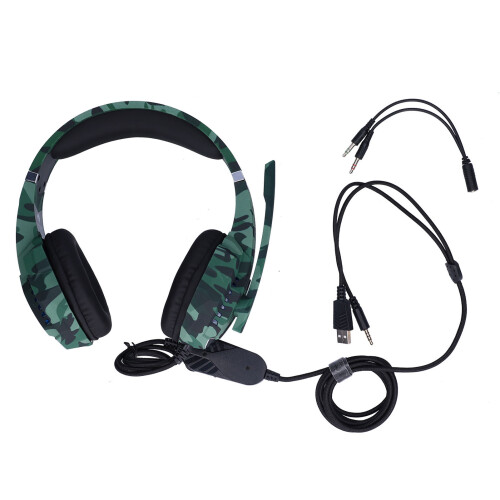 Cuffie da gioco cablate per PS5, PS4, Xbox Series XS, PC, laptop e Nintendo Switch. Microfono con isolamento acustico, suono stereo surround, luce