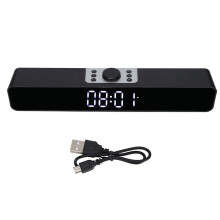 Soundbar intelligente con orologio a specchio a LED, radio FM, Bluetooth 5.0, radiatore dei bassi, modalità EQ sintonizzate professionalmente,