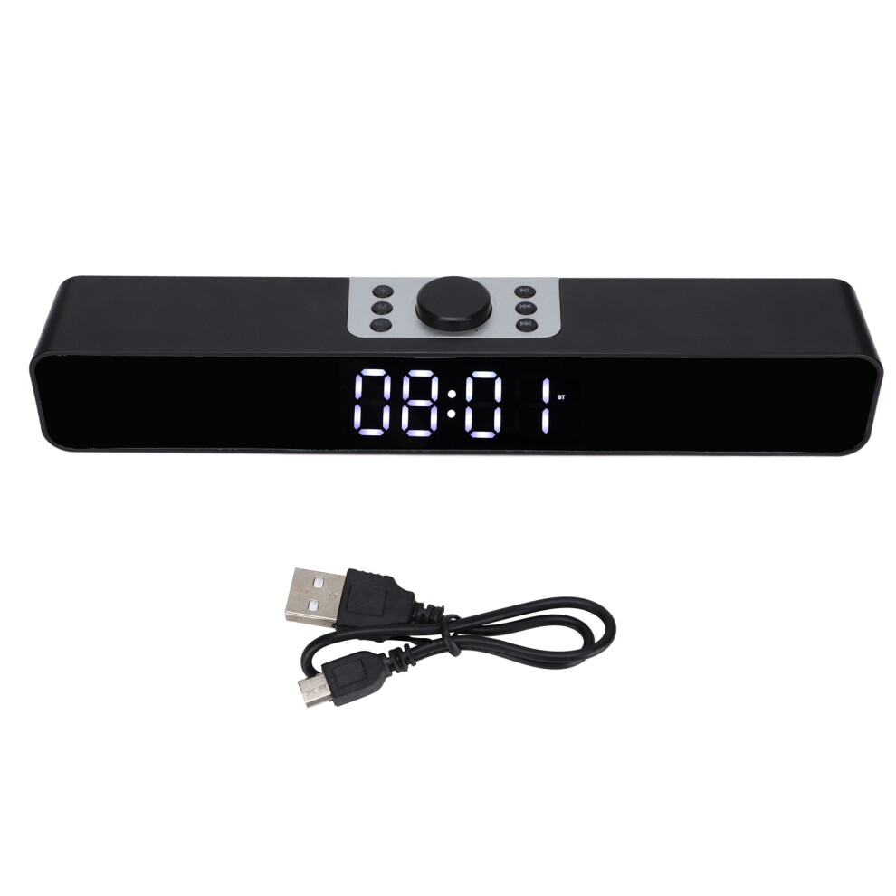 Smart Soundbar With Led Mirror Clock Fm Radio Bluetooth 5.0 Bass Radiator Professionally Tuned Eq Modes Compact Design, Good Quality, Good Quality 9420858908715