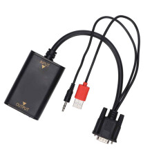 Adaptor VGA la HDMI Plug and Play cu ecranare împotriva interferențelor electromagnetice și cip HD pentru conversie video 1080p