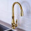 Brushed Nickel Kitchen Faucet with Pull Out Sprayer, Solid Brass  Arc 360 Rotation Tap 2