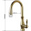 Brushed Nickel Kitchen Faucet with Pull Out Sprayer, Solid Brass  Arc 360 Rotation Tap 3