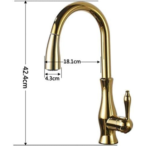 Brushed Nickel Kitchen Faucet with Pull Out Sprayer, Solid Brass  Arc 360 Rotation Tap 2